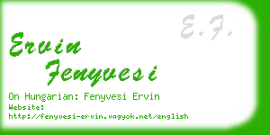 ervin fenyvesi business card